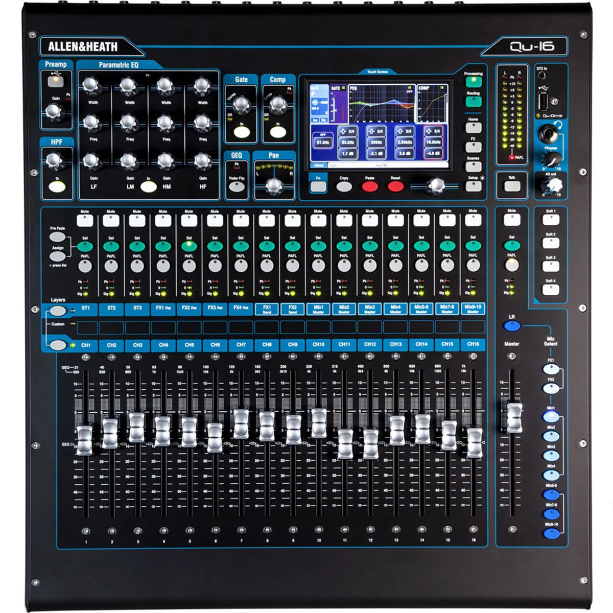 Allen & Heath Qu-16 – Mezclador Digital con Faders Motorizados myhd.cl