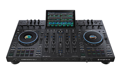 Denon PRIME 4+ Controlador de DJ todo en uno de 4 decks con Wi-Fi, Bluetooth, Stems, Lighting Control, Amazon Music