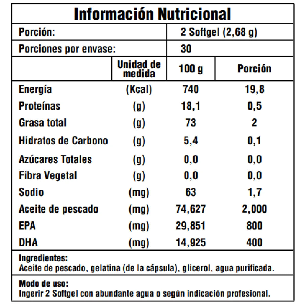 Omega 3 Vital 60 Capsulas MYHD.CL