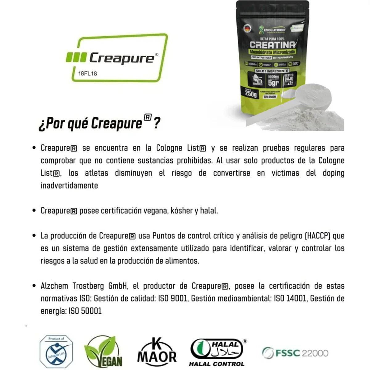 Creatina Monohidratada Creapure MYHD.CL