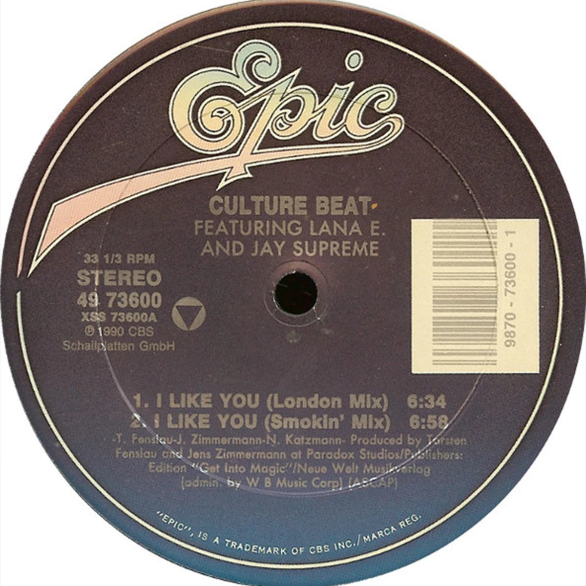 Culture Beat Featuring Lana E. And Jay Supreme – I Like You - Vinilo MYHD.cl