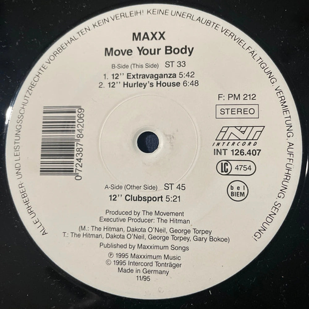 Maxx - Move Your Body (12", Maxi) - Vinyl Record MYHD.cl