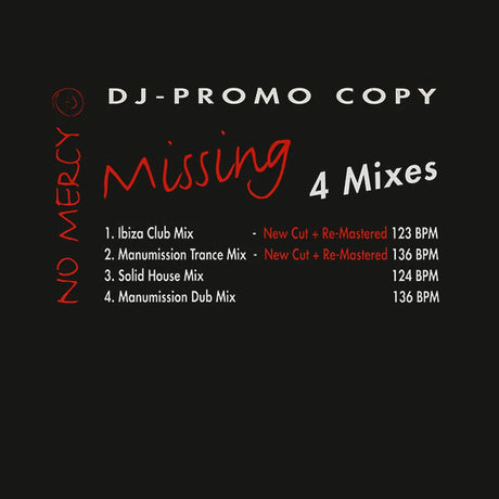 No Mercy - Missing (2x12", Promo, RM) - Vinilo MYHD.cl