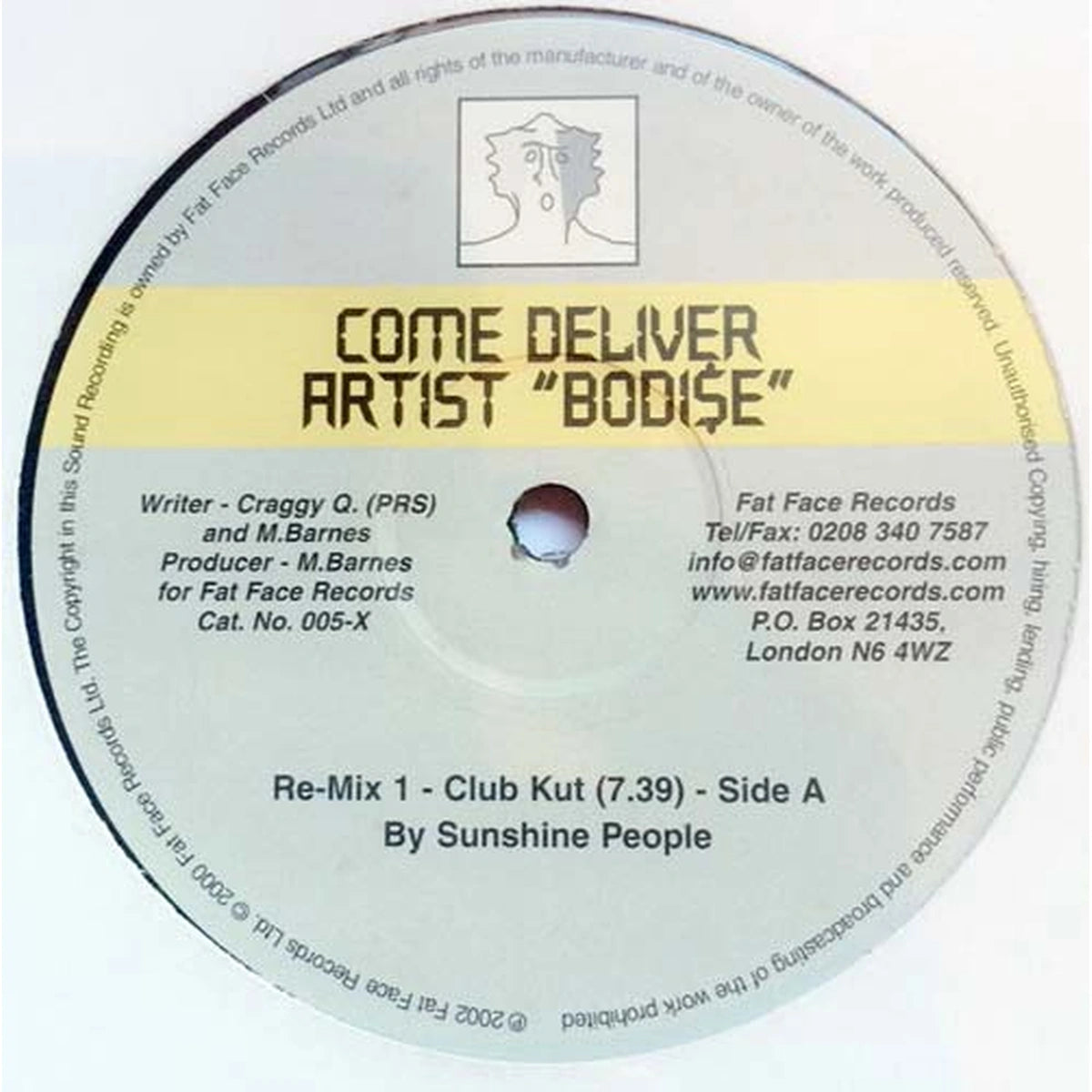 Vinilo usado Bodise Come Deliver VG+ Progressive House House 2002 España myhd.cl - Año_2000