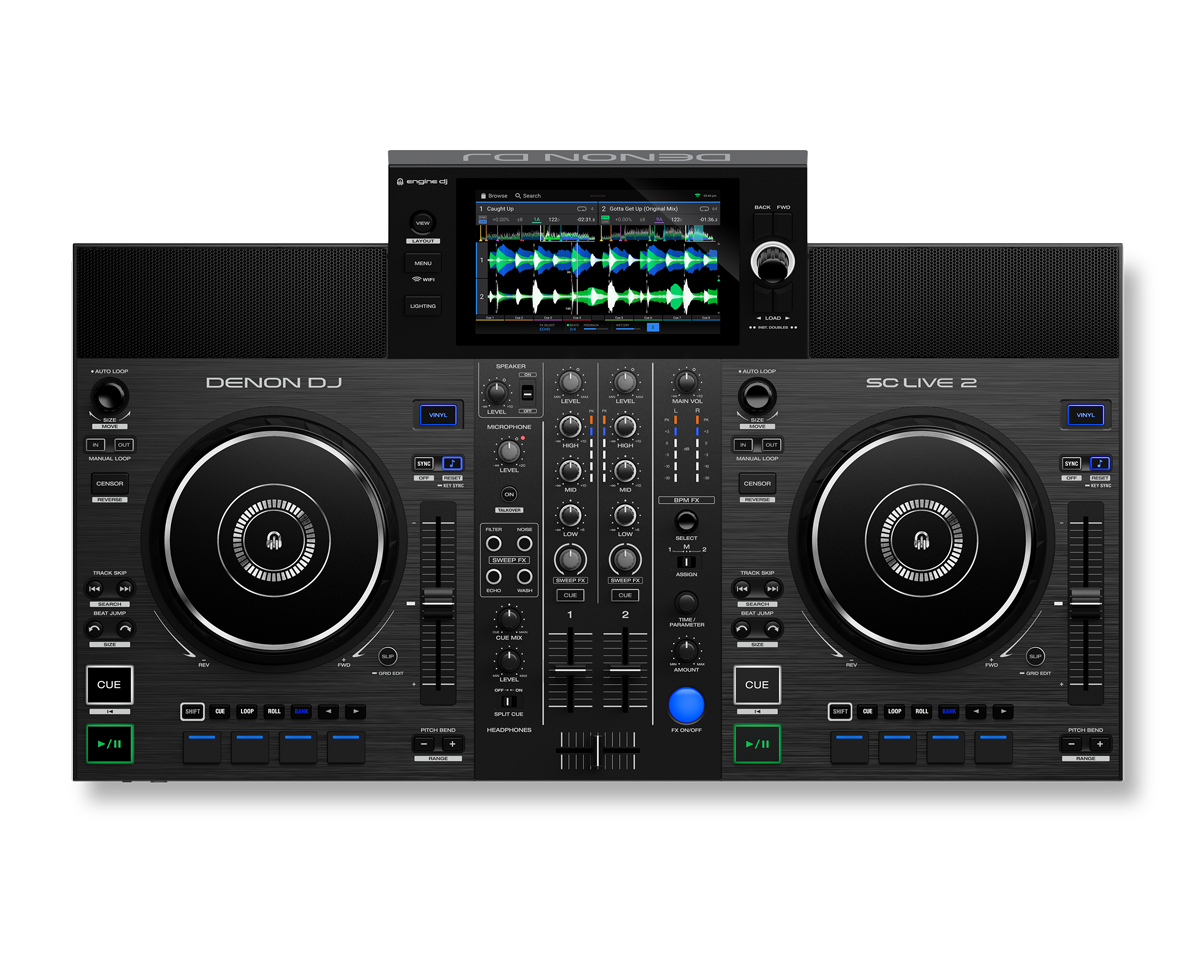 Denon DJ SC LIVE 2 Controlador DJ todo en uno con WI-FI Y parlantes incorporados