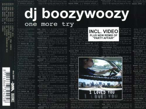 DJ BoozyWoozy ‎– One More Try (CD Maxi Single usado) (VG+) maleta 2