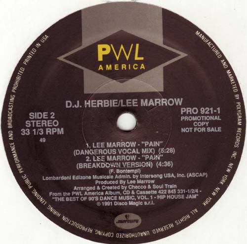 DJ Herbie / Lee Marrow ‎– Promo Sampler (Vinilo usado)(VG+)