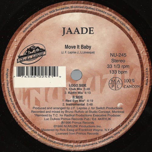 Jaade ‎– Move It Baby (Vinilo usado) (VG+)