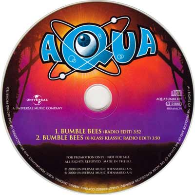 Aqua ‎– Bumble Bees (CD Maxi Single Promo) usado (VG+) maleta