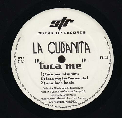 DJ Lucho Presents La Cubanita ‎– Toca Me (Vinilo usado) (VG+) BOX 4B